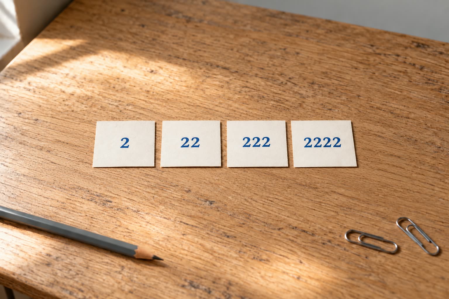 All the Twos: 2, 22, 222, and 2222