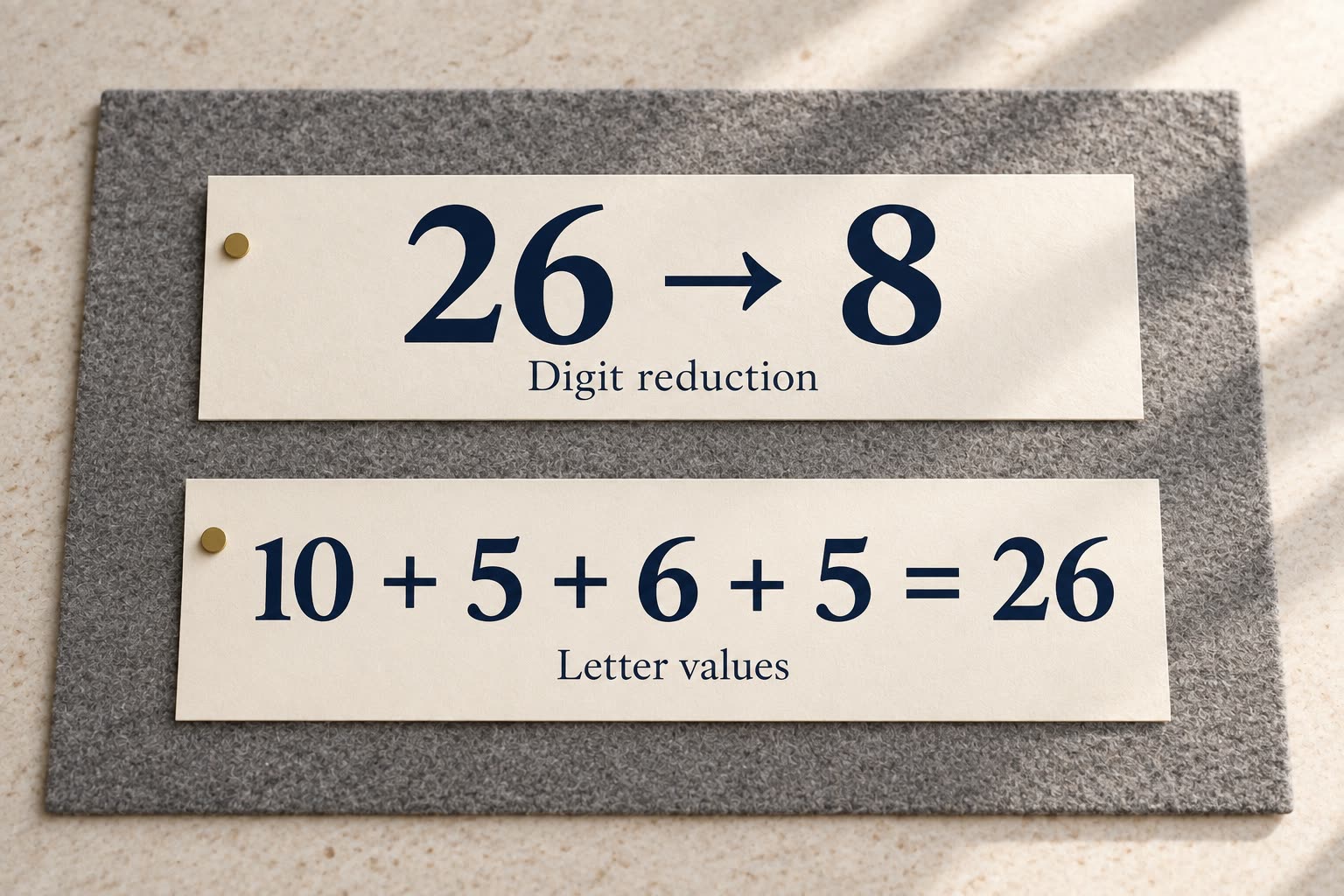 Two contemporary teaching lanes contrast 26 reducing to 8 with 10 plus 5 plus 6 plus 5 totaling 26.
