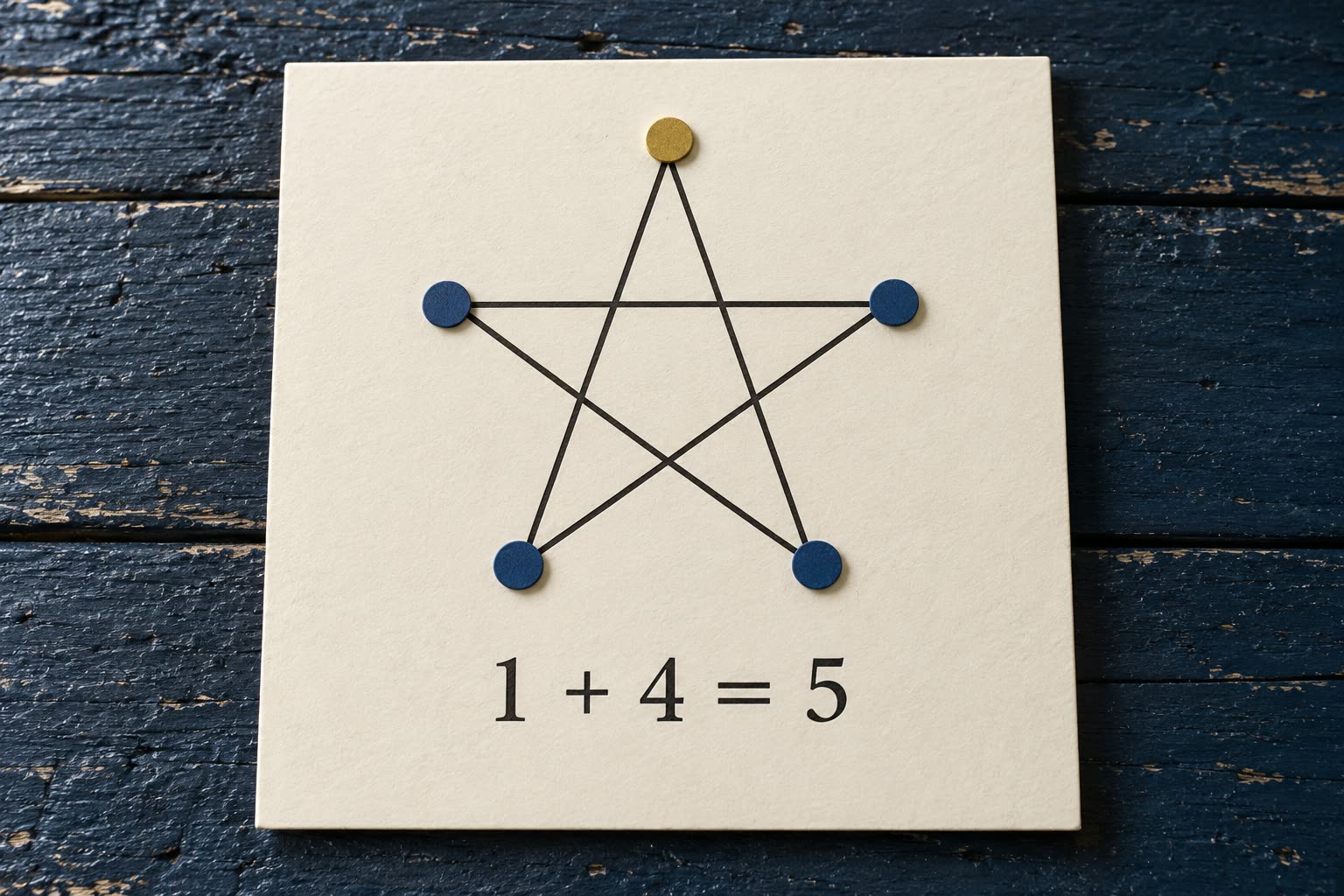Modern five-point star model with one upper vertex and four other outer vertices